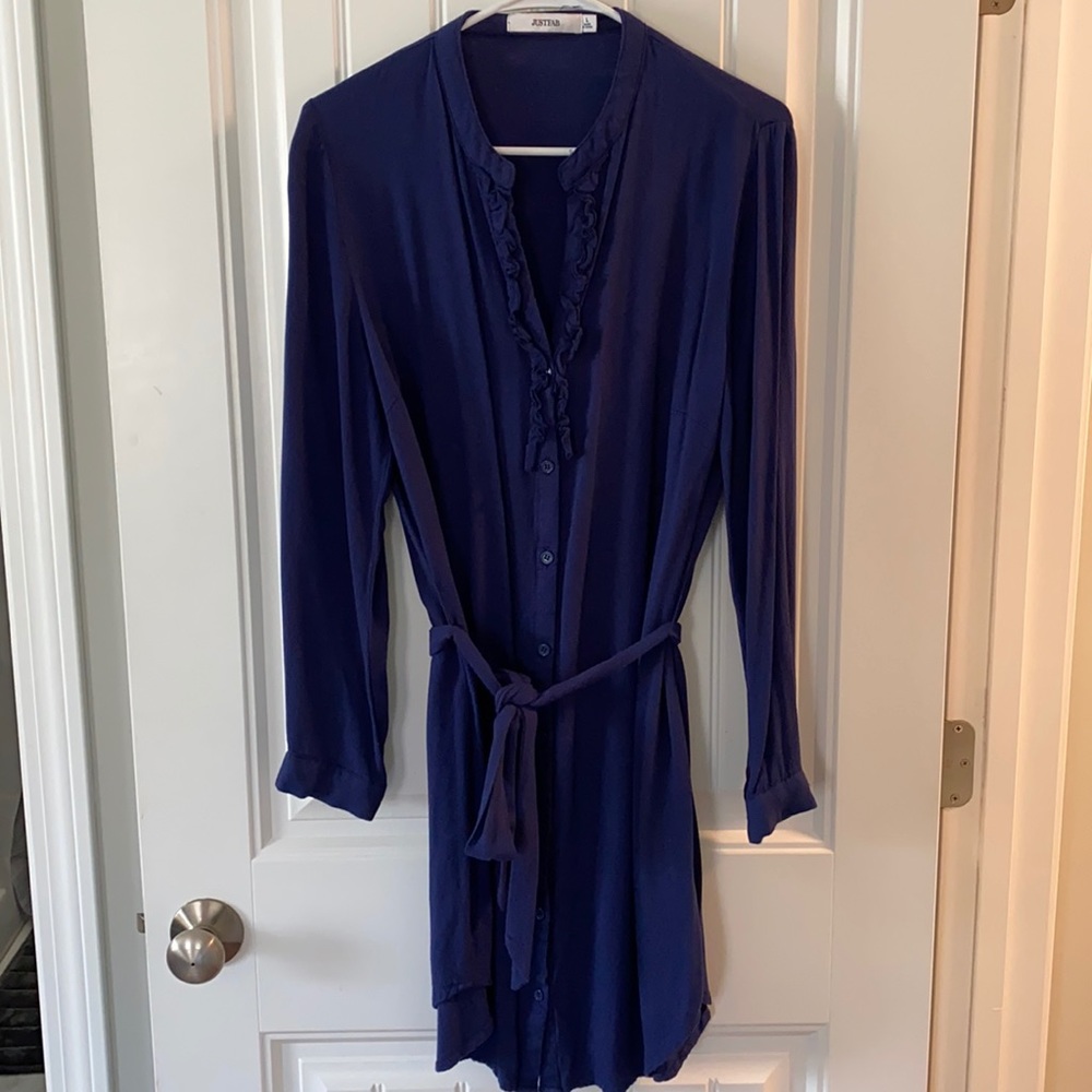 Knee length navy blue dress